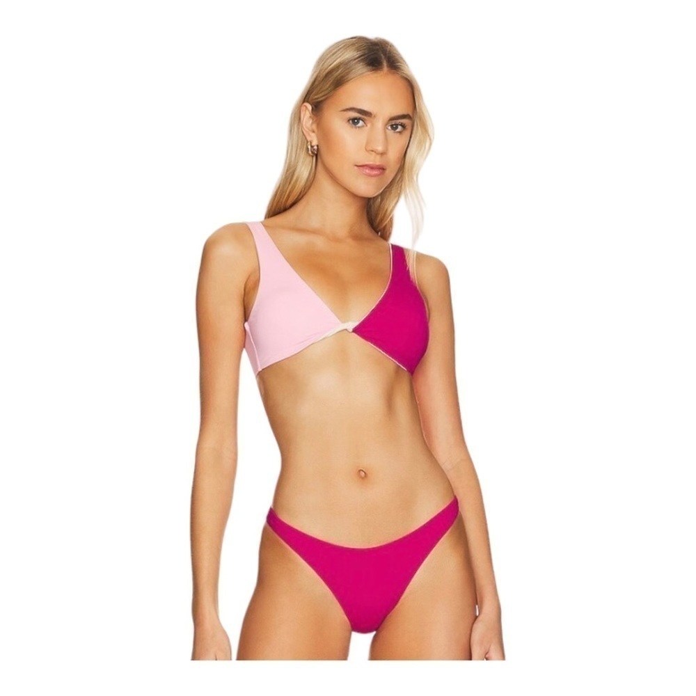 L*Space Luna Bikini Top in Crystal Pink & Bougainvillea NWT